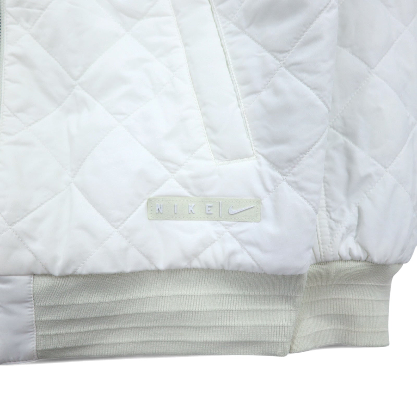 NIKE Sportswear Essential Reversibile MA-1 Giacca Varsity Bomber Giubbotto Aviatore XS Bianco Verde Nylon Trapuntato FN3168-020