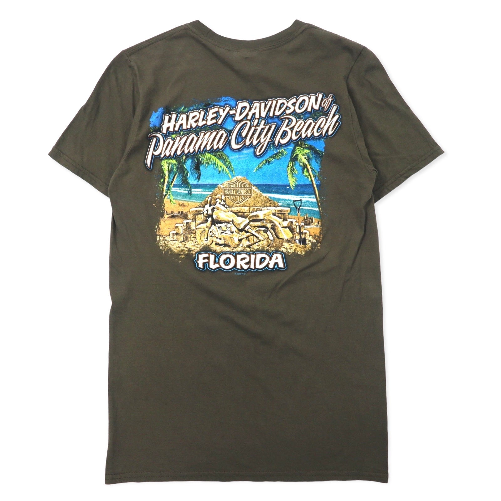 T-shirt HARLEY DAVIDSON con stampa logo S kaki cotone FLORIDA