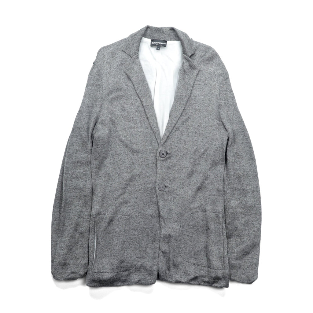 EMPORIO ARMANI シルキーニット テーラードジャケット M グレー イタリア製