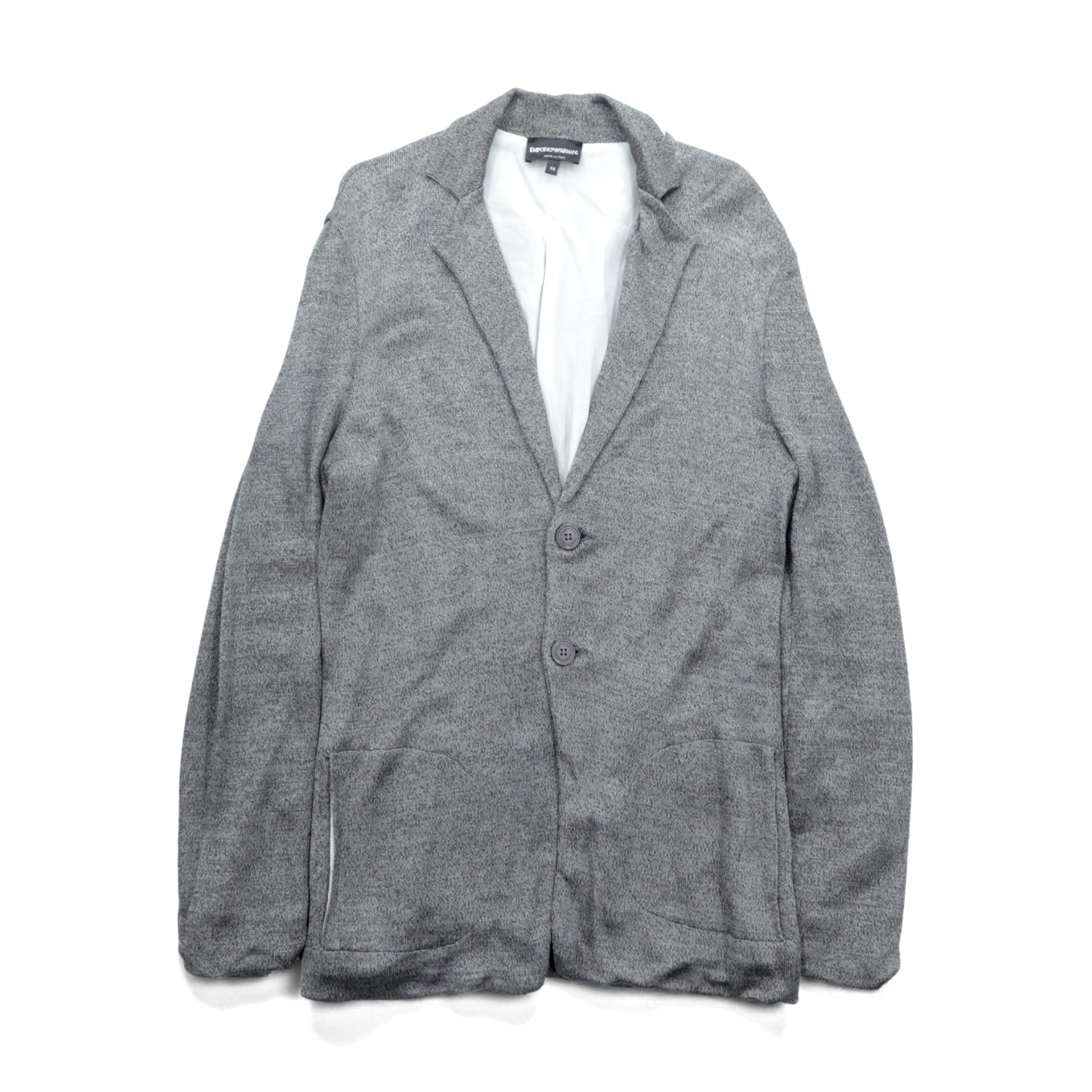 EMPORIO ARMANI シルキーニット テーラードジャケット M グレー イタリア製