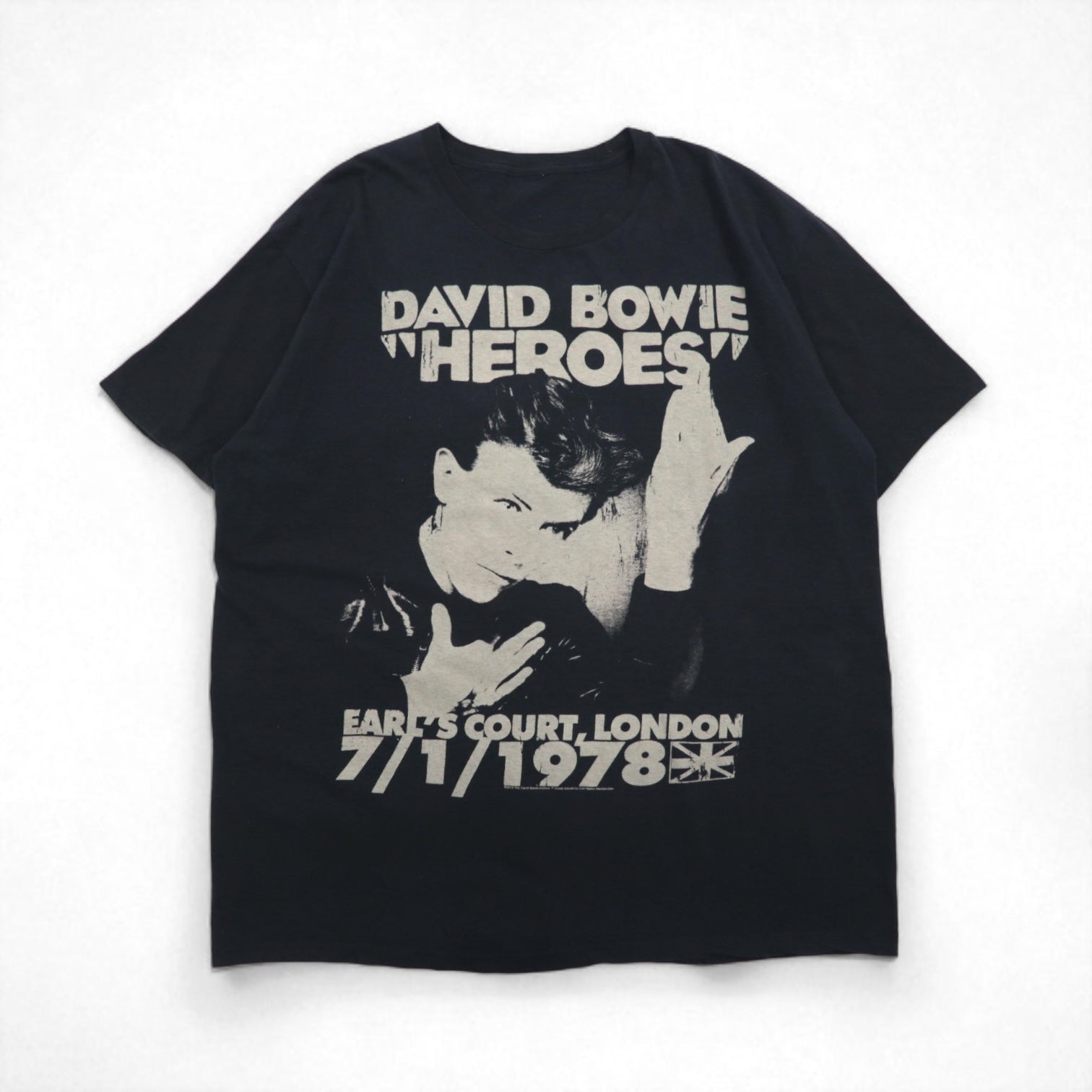 DAVID BOWIE David Bowie Rock Artista Band T-Shirt XL Nero Cotone In Memoria HEROES EARLS COURT