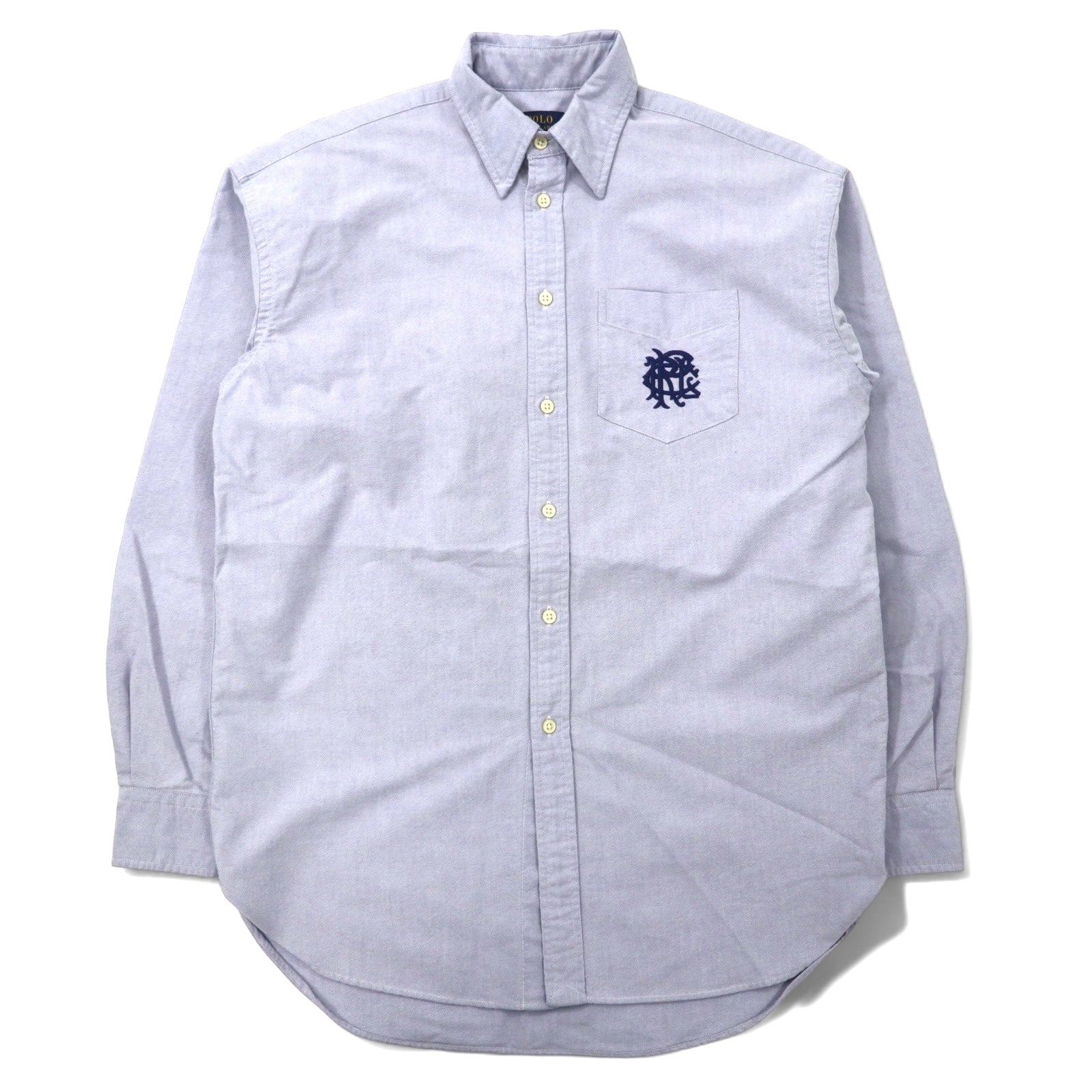 POLO RALPH LAUREN Camicia Oxford M Blu Cotone Ricamo Stemma