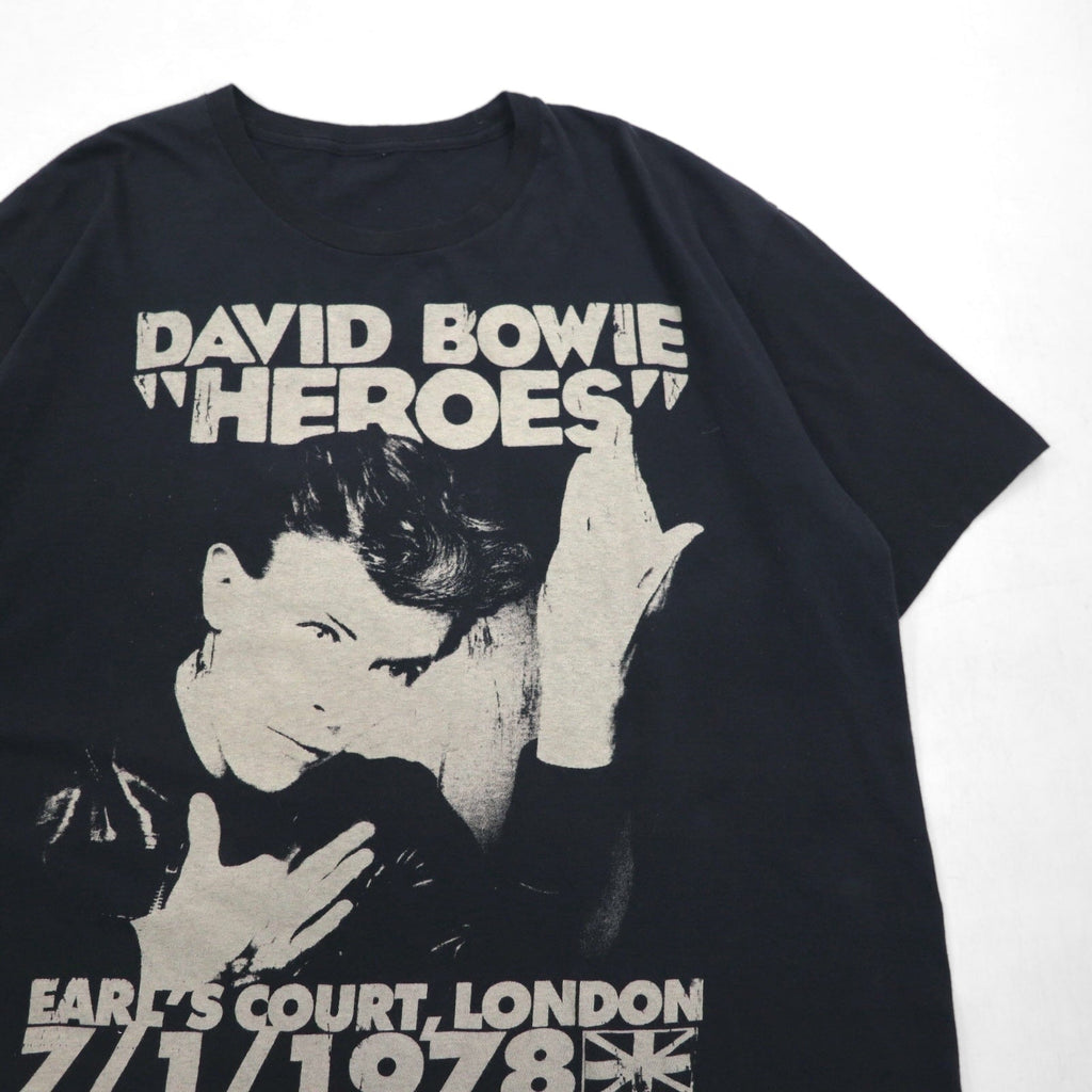 DAVID BOWIE David Bowie Rock Artista Band T-Shirt XL Nero Cotone In Memoria HEROES EARLS COURT