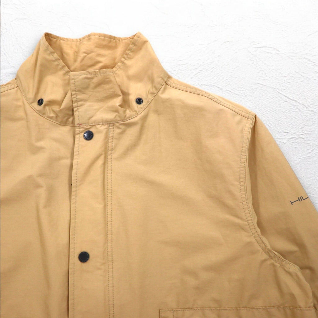 TOMMY HILFIGER anni 2000 Soprabito L Beige Nylon Impermeabile Doppia cerniera Coulisse Cappuccio staccabile