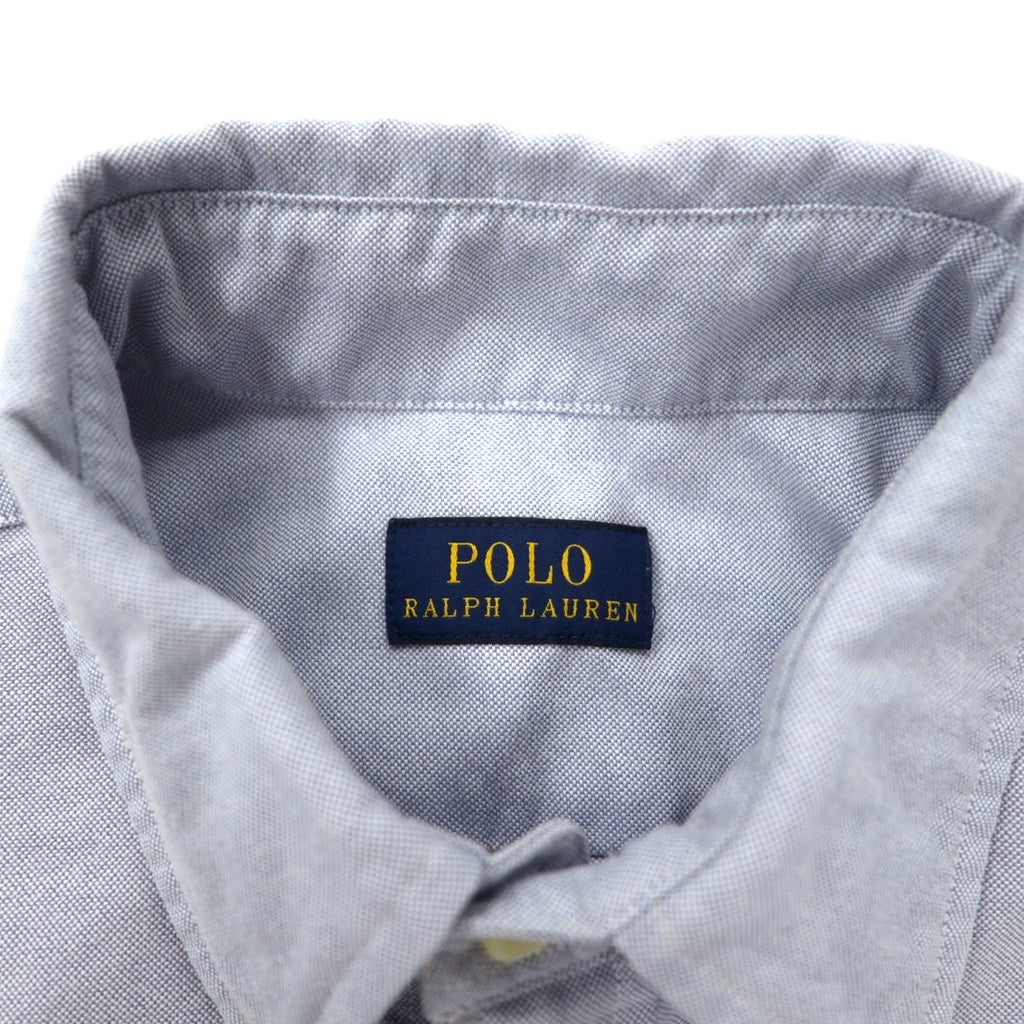 POLO RALPH LAUREN Camicia Oxford M Blu Cotone Ricamo Stemma