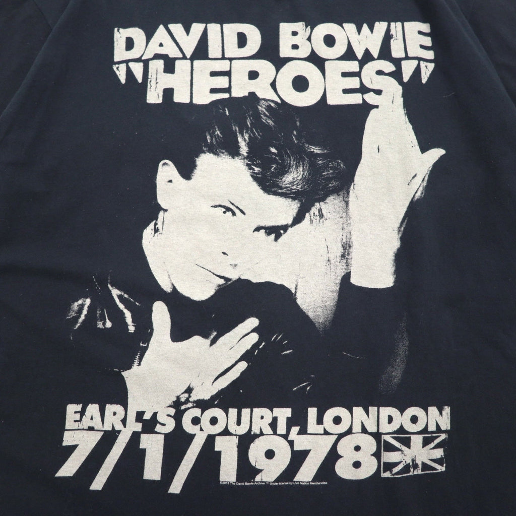 DAVID BOWIE David Bowie Rock Artista Band T-Shirt XL Nero Cotone In Memoria HEROES EARLS COURT