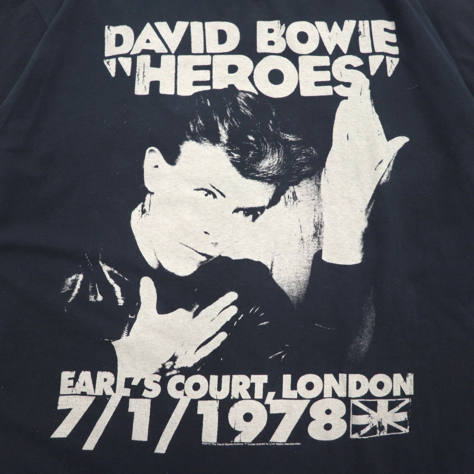 DAVID BOWIE David Bowie Rock Artista Band T-Shirt XL Nero Cotone In Memoria HEROES EARLS COURT