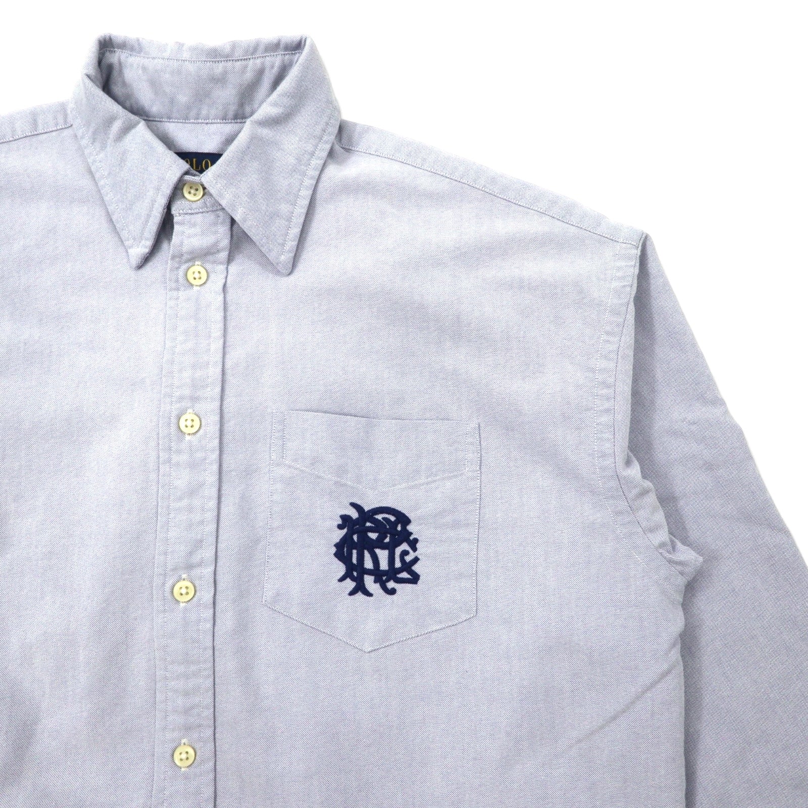 POLO RALPH LAUREN Camicia Oxford M Blu Cotone Ricamo Stemma