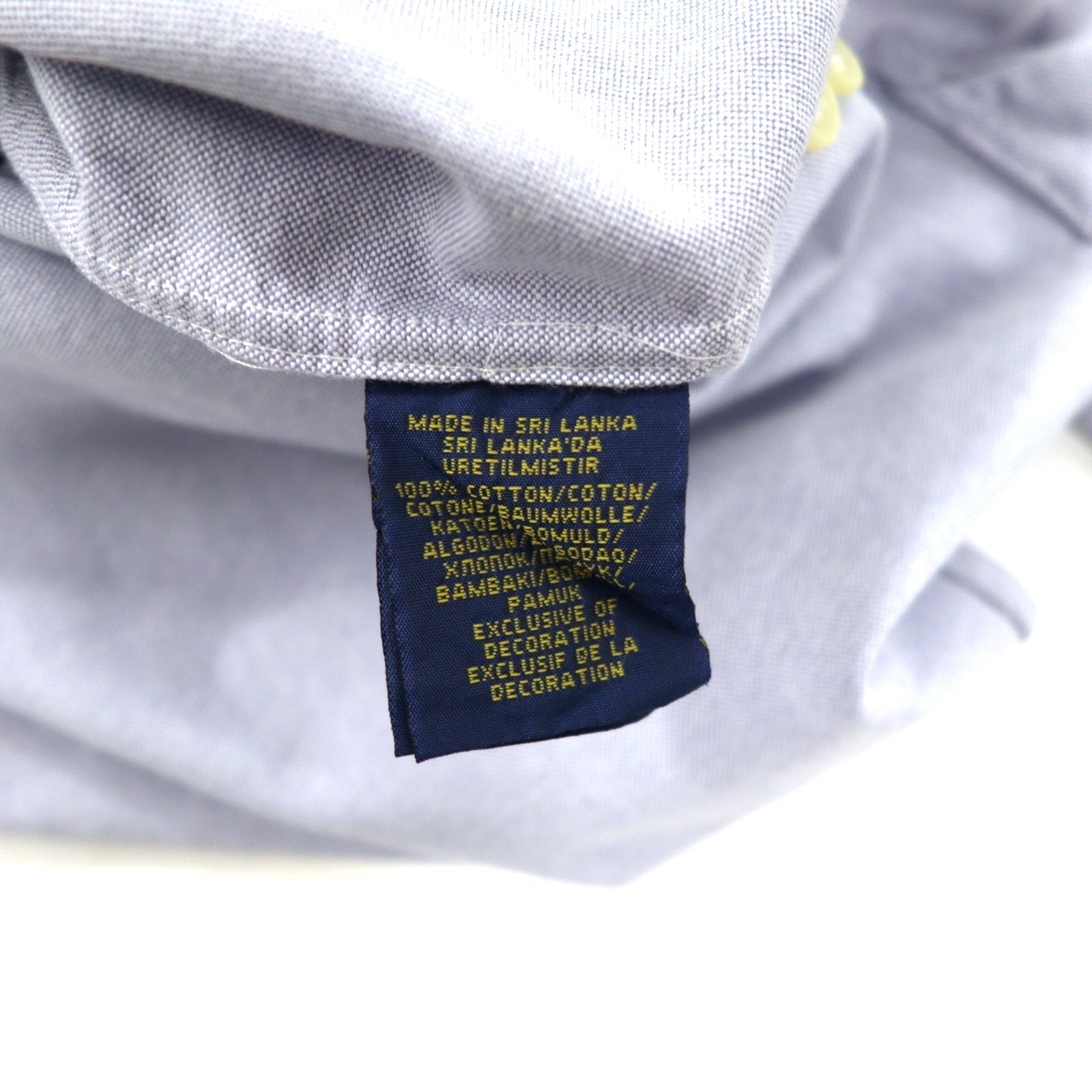 POLO RALPH LAUREN Camicia Oxford M Blu Cotone Ricamo Stemma
