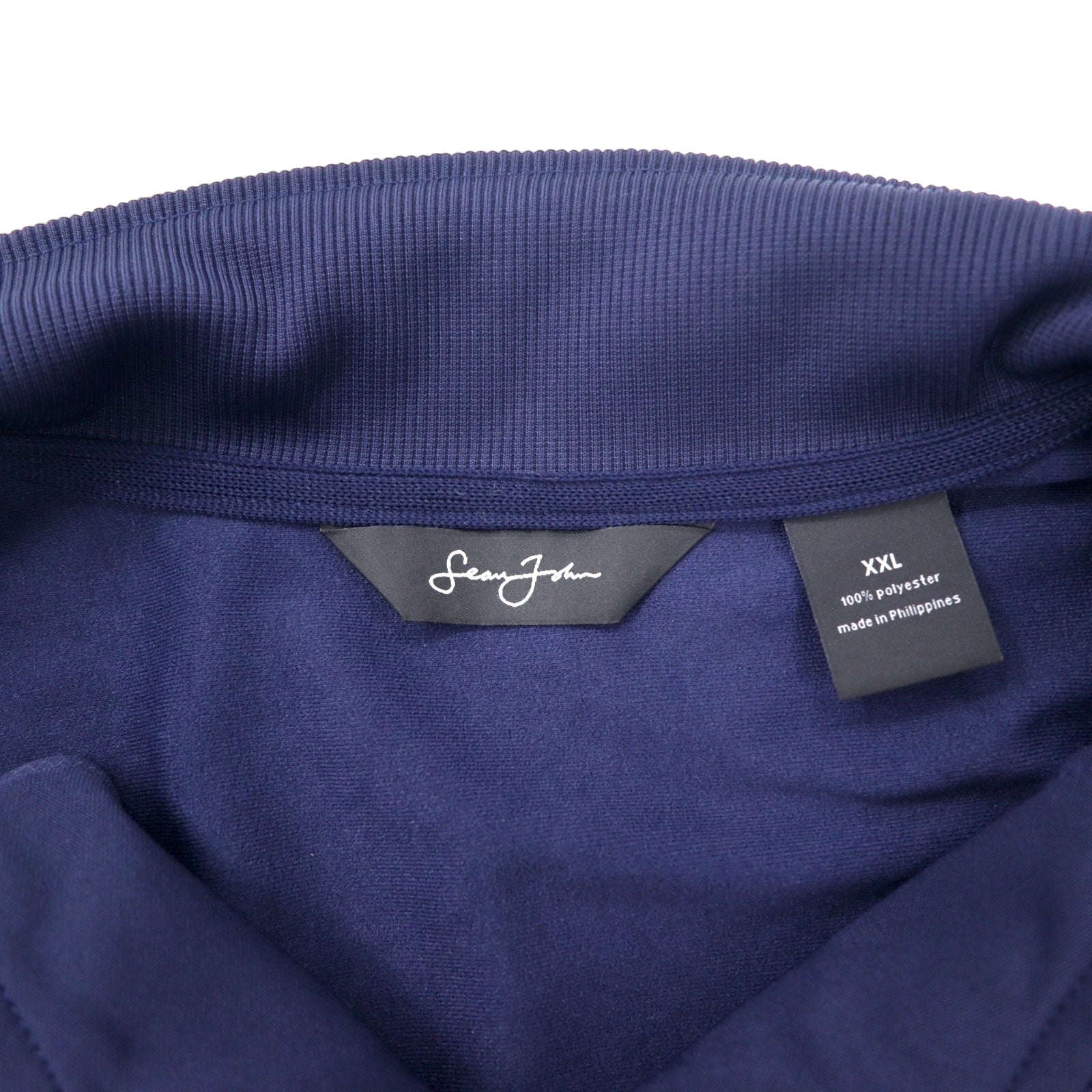 Sean John anni 2000 giacca sportiva felpa XXL blu navy poliestere ricamo logo taglia grande