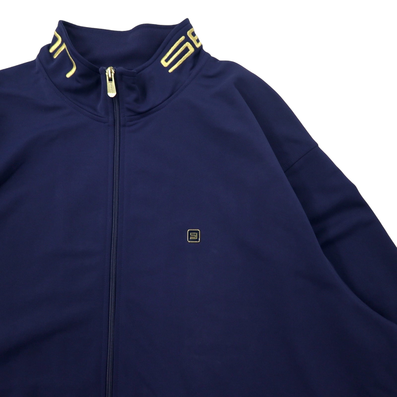 Sean John anni 2000 giacca sportiva felpa XXL blu navy poliestere ricamo logo taglia grande