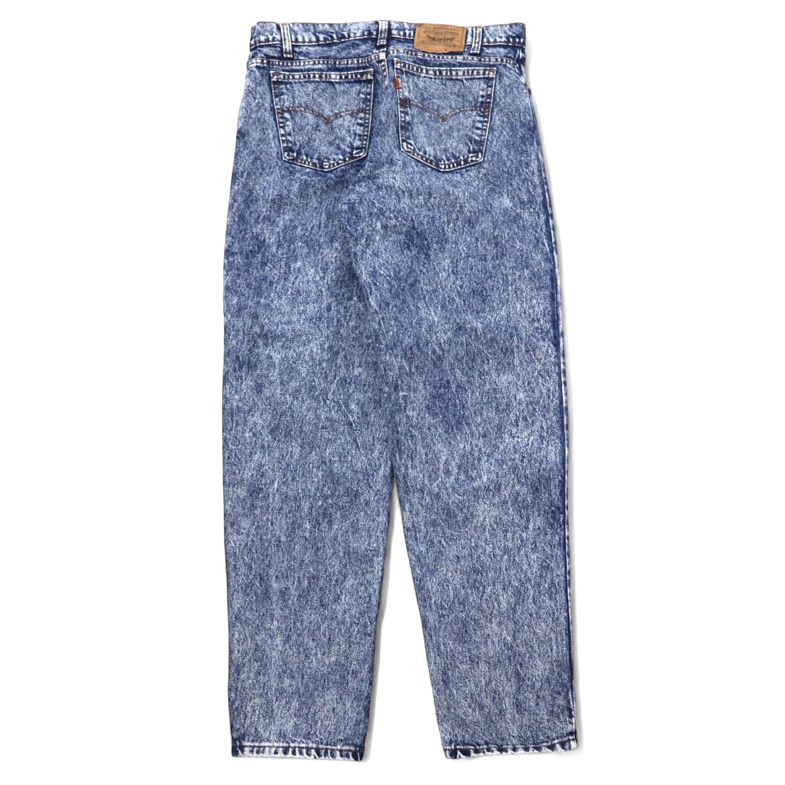 Levi's USA 80s Orange Tab Chemical Wash Jeans Affusolati 36 Blu Cotone Chiusura a zip 40550-0209