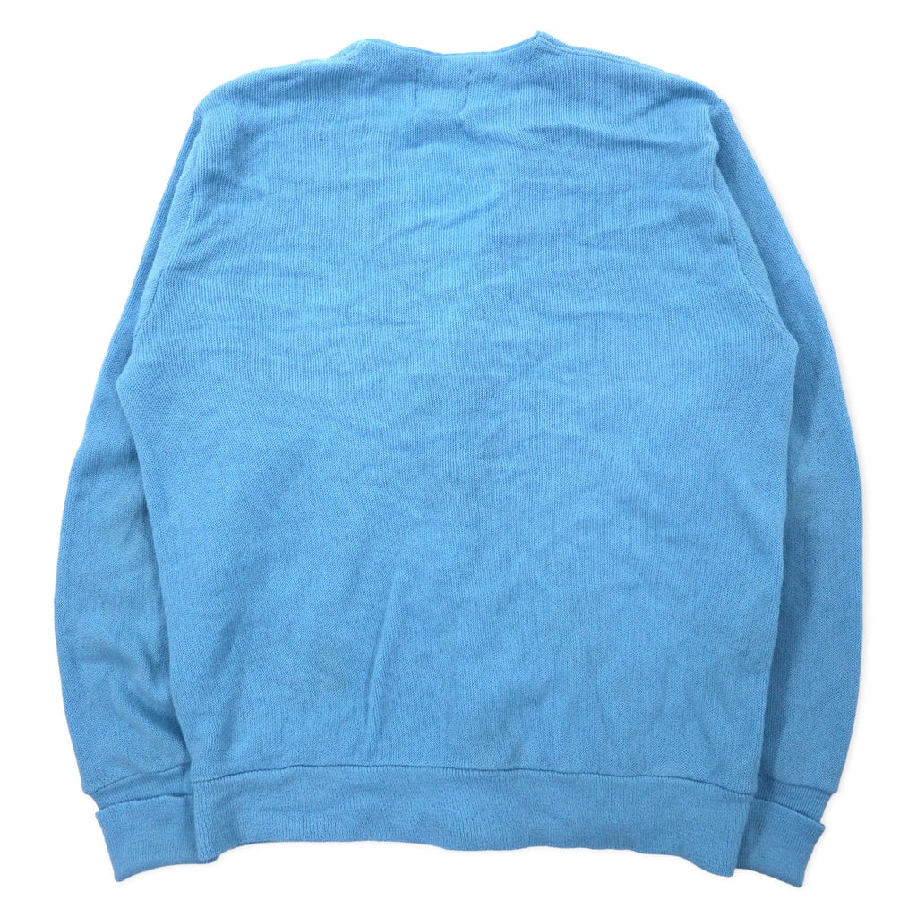 IZOD LACOSTE made in USA anni '80 cardigan in maglia acrilica blu taglia S con logo ricamato