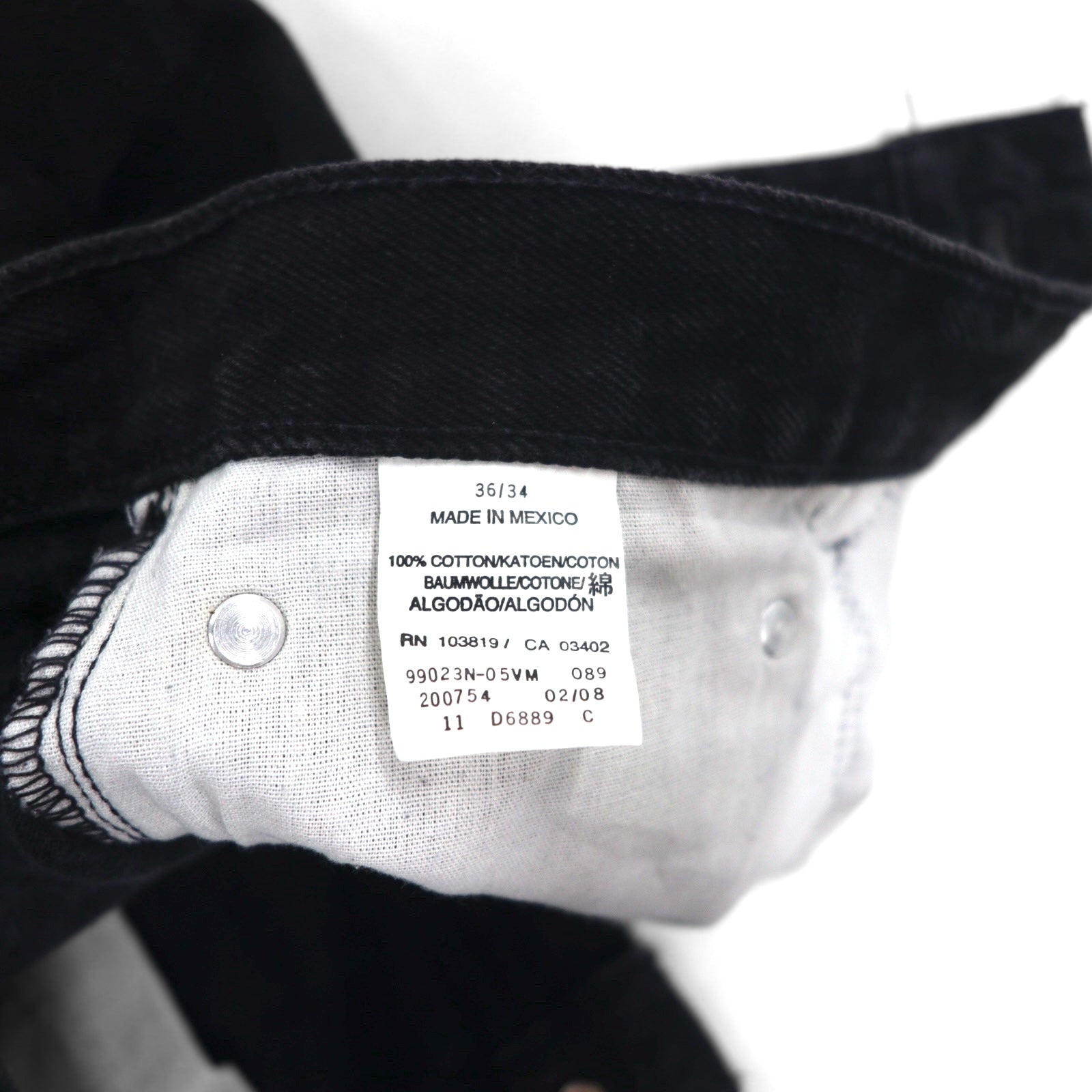 HARLEY DAVIDSON Pantaloni in denim neri anni 2000, taglia L, toppa in pelle, cerniera, made in Mexico