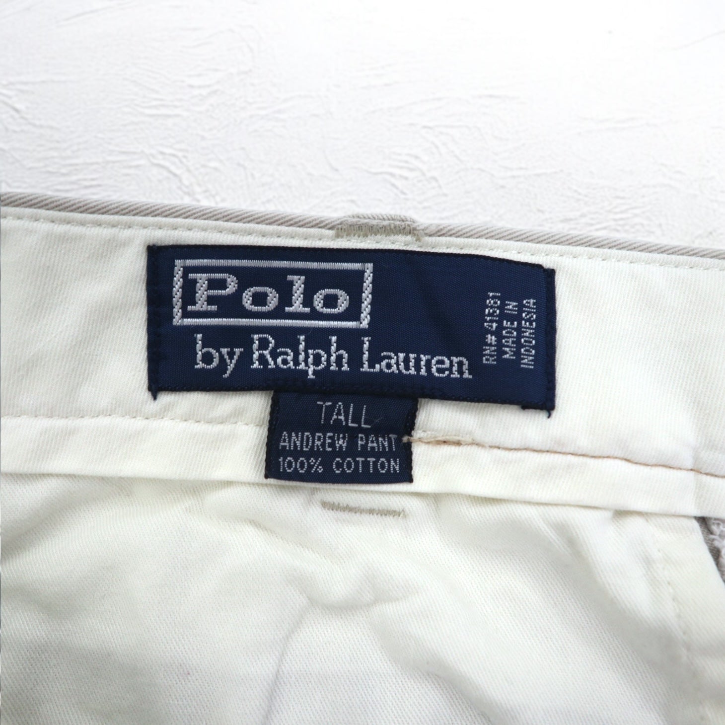 Polo by Ralph Lauren anni '90 Polo Chino pantaloni chino a pieghe larghi L beige ANDREW PANT