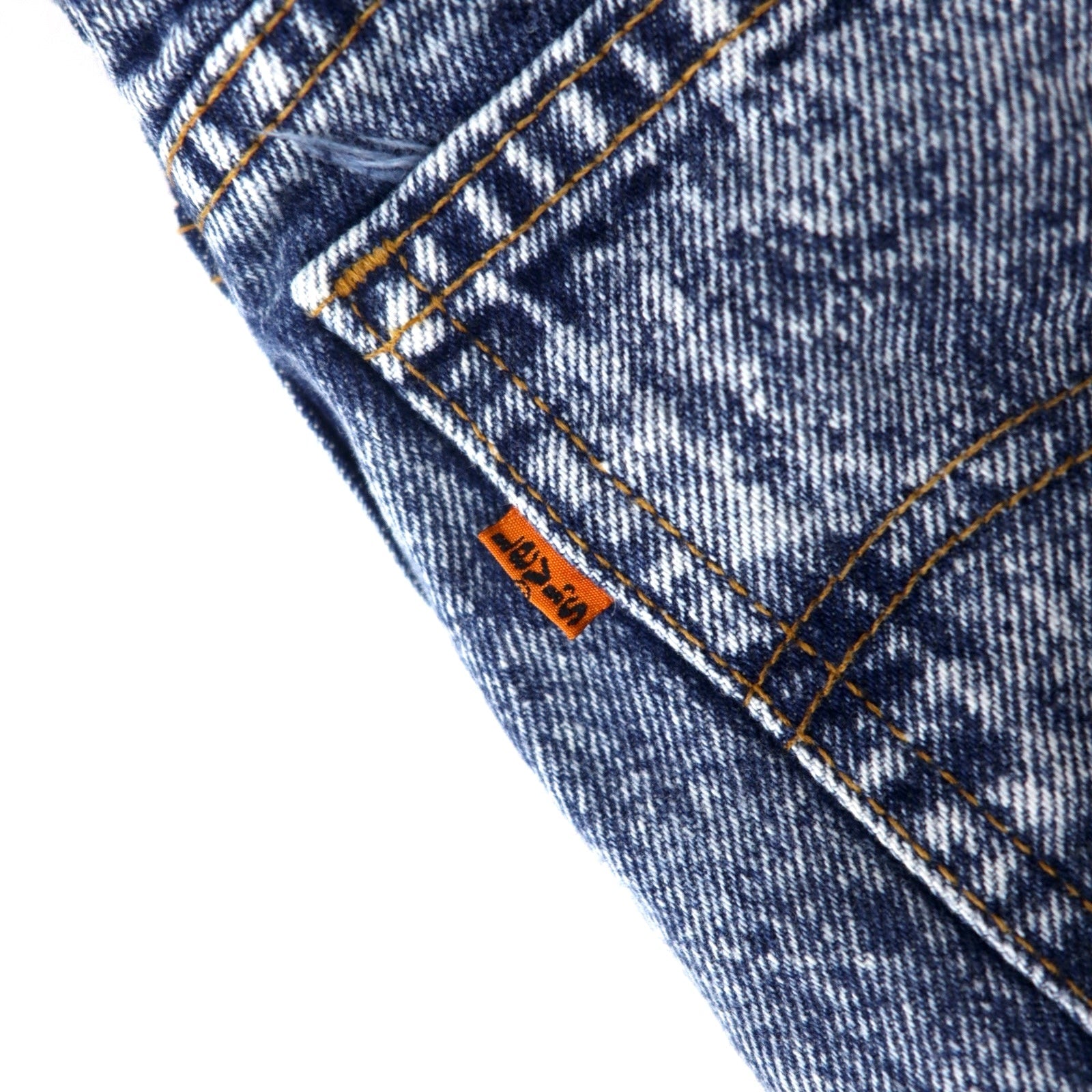Levi's USA 80s Orange Tab Chemical Wash Jeans Affusolati 36 Blu Cotone Chiusura a zip 40550-0209