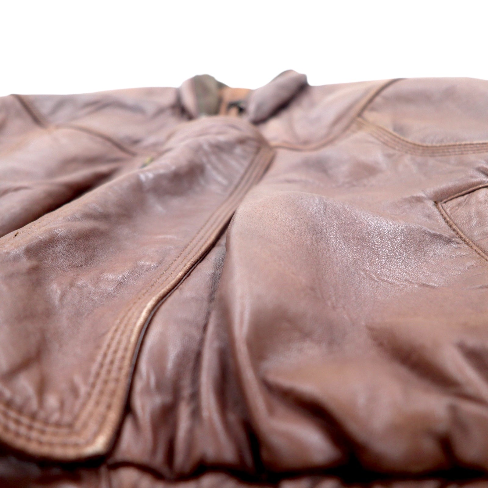 Bomber Jacket in Pelle di Agnello anni '90, Giacca Volo, L, Marrone, Vera Pelle di Agnello, Cappuccio Ripiegabile
