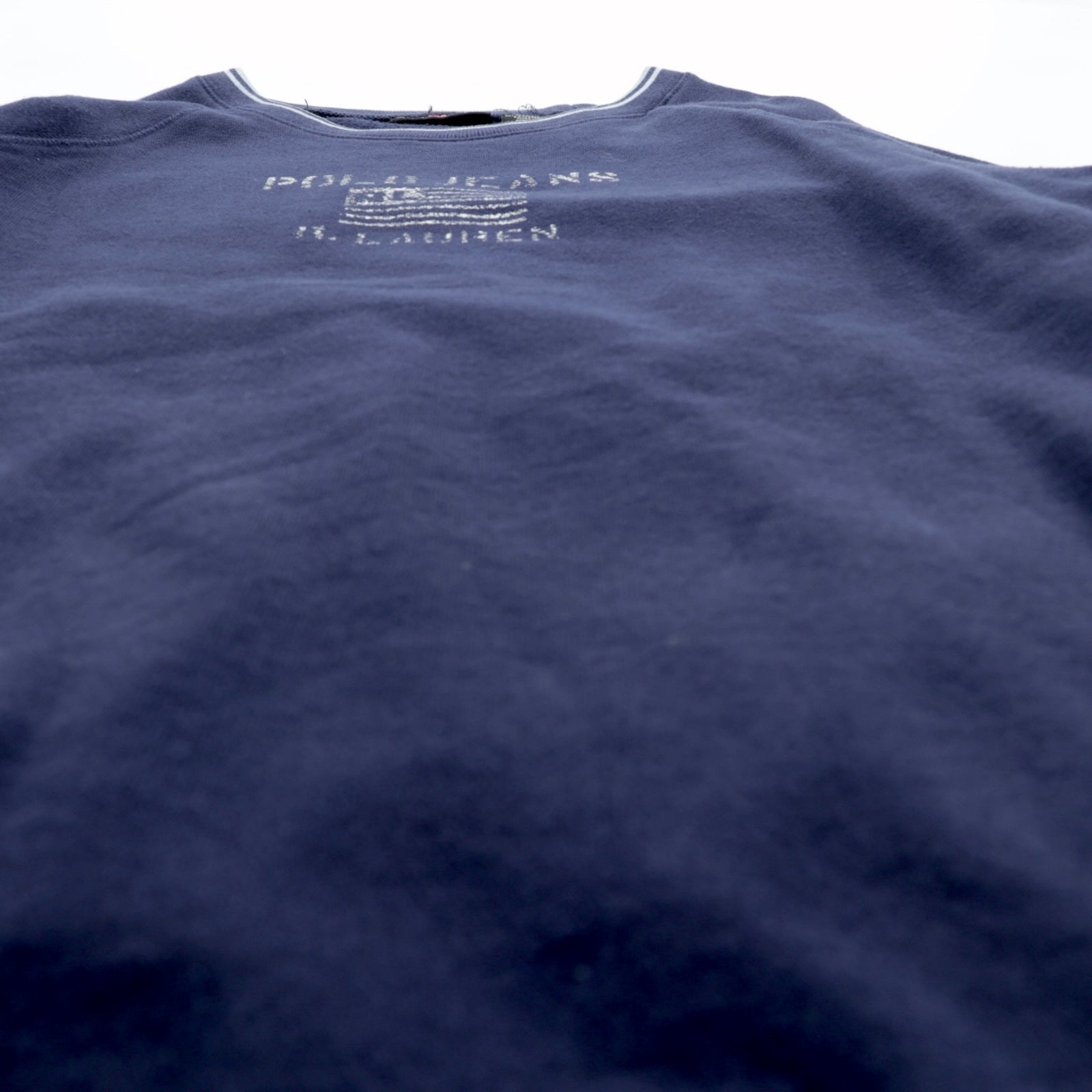Polo Jeans RALPH LAUREN 90年代 リブライン スウェット トレーナー L ネイビー 裏起毛 星条旗