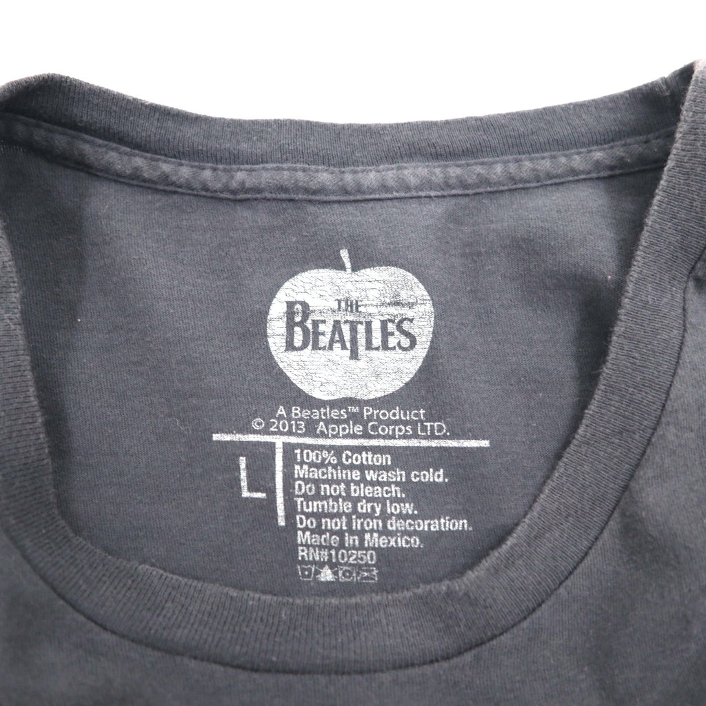 THE BEATLES Beatles Rock Band T-shirt L Grey Cotton PLEASE PLEASE ME Made in Mexico