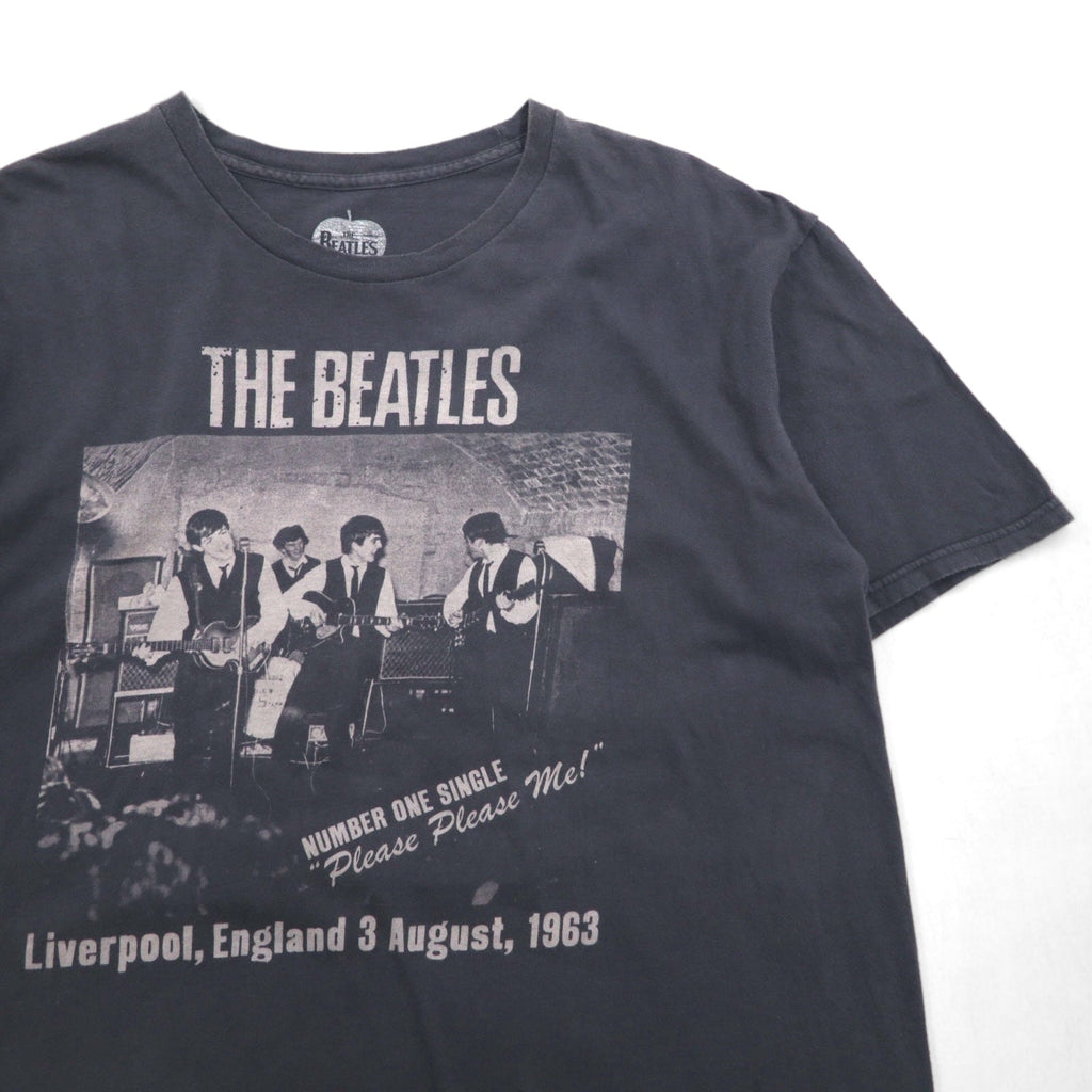 THE BEATLES Beatles Rock Band T-shirt L Grey Cotton PLEASE PLEASE ME Made in Mexico