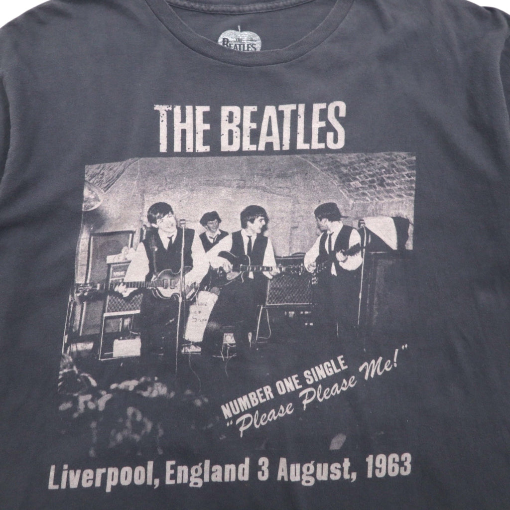 THE BEATLES Beatles Rock Band T-shirt L Grey Cotton PLEASE PLEASE ME Made in Mexico