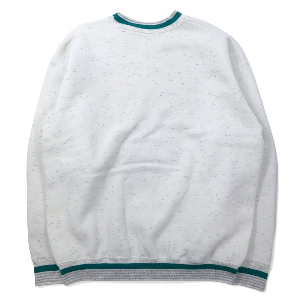 USA Made Anni '90 ONEITA Rib-lined Felpa XL Bianco Cotone Foderata in pile COG RAILWAY