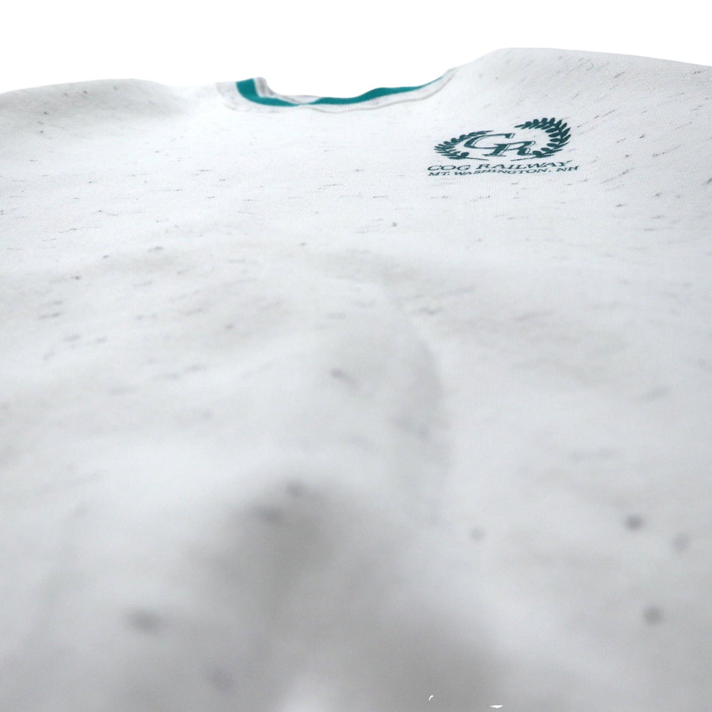 USA Made Anni '90 ONEITA Rib-lined Felpa XL Bianco Cotone Foderata in pile COG RAILWAY