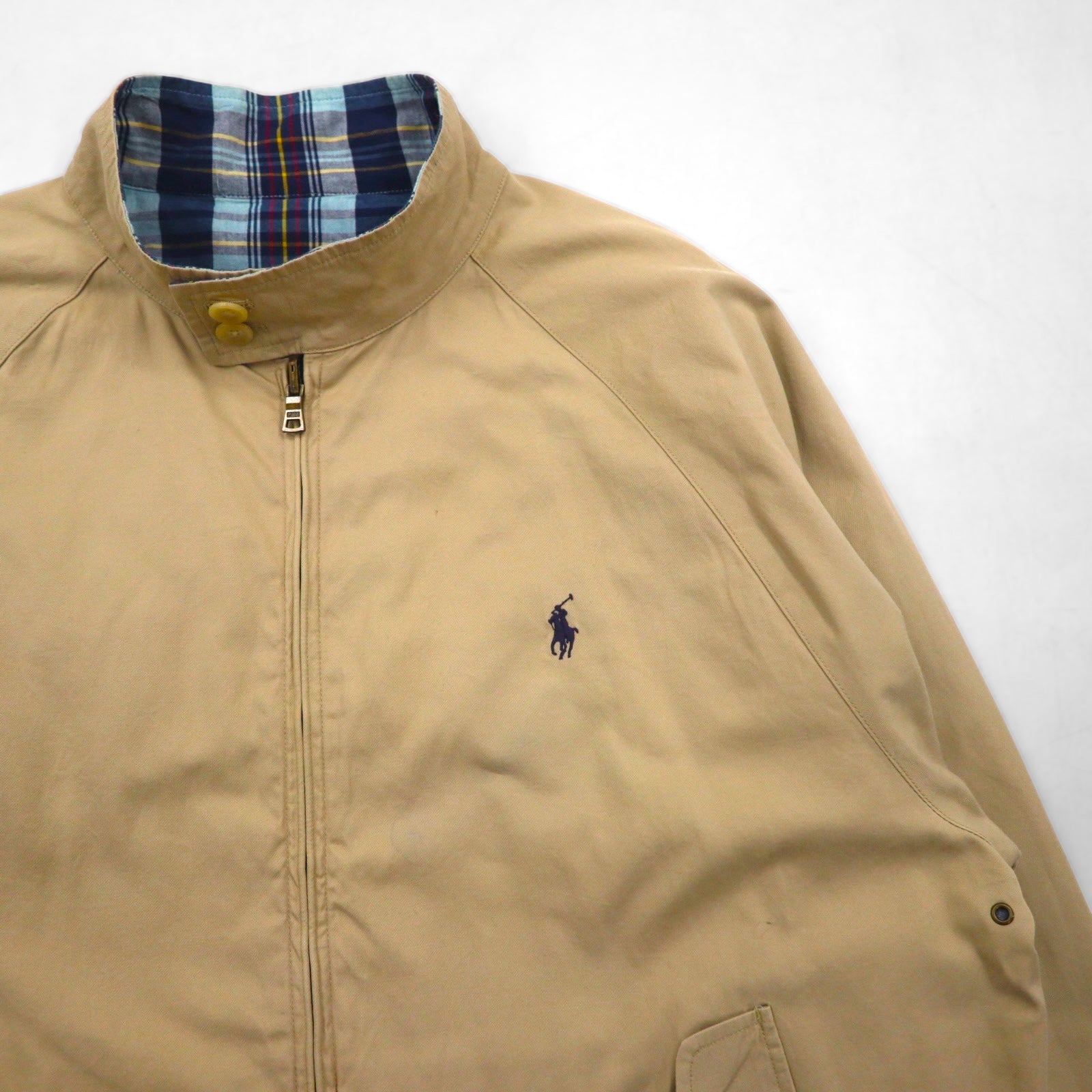 Polo Ralph Lauren 90年代 リバーシブル スウィングトップ ハリントンジャケット XL チェック スモールポニー刺繡