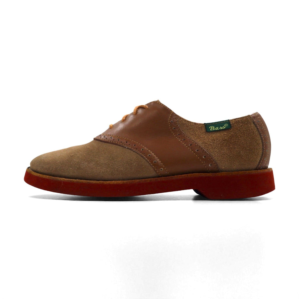 G.H.BASS Scarpe da sella combinate in pelle scamosciata, 25.5cm, beige, pelle, 5716