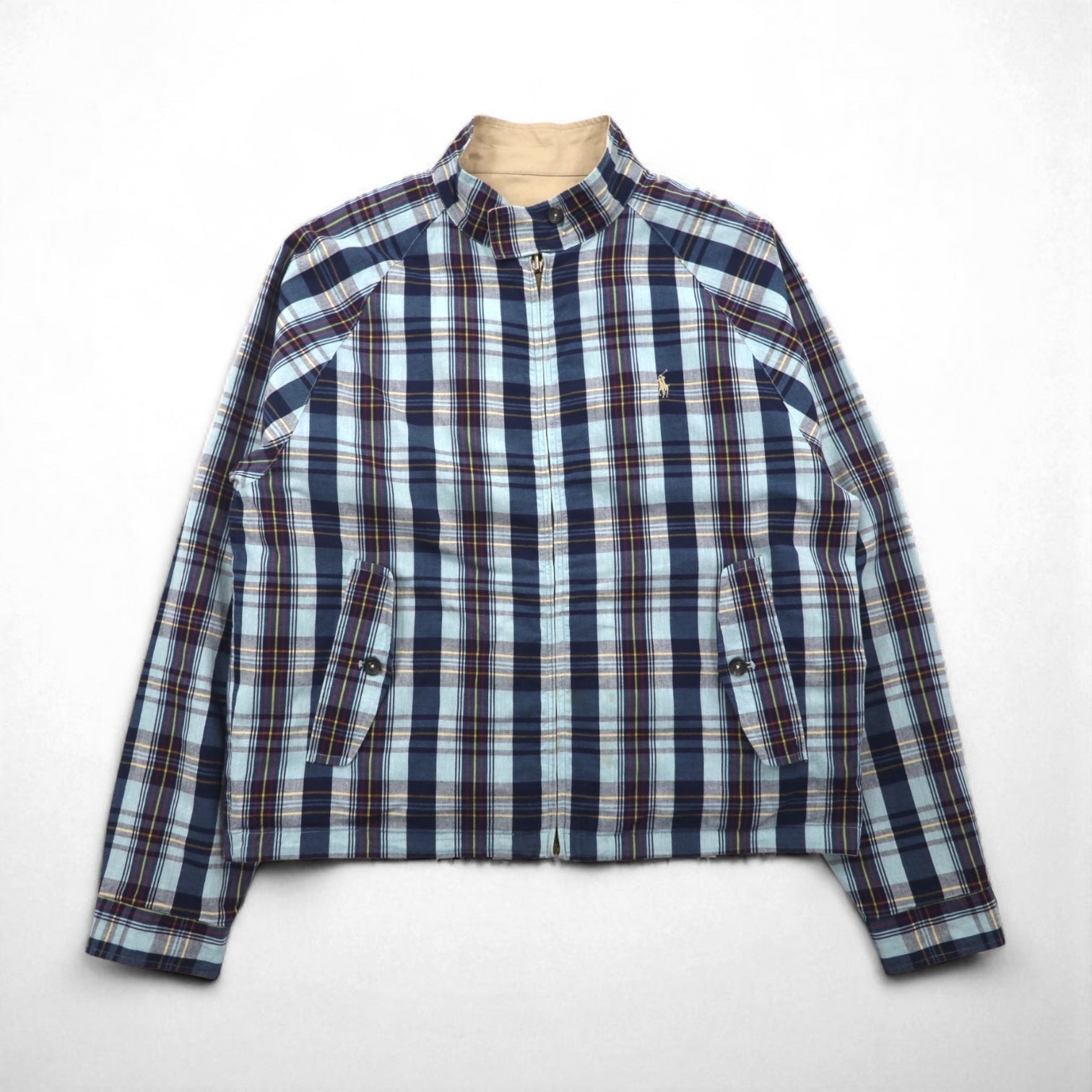 Polo Ralph Lauren 90年代 リバーシブル スウィングトップ ハリントンジャケット XL チェック スモールポニー刺繡