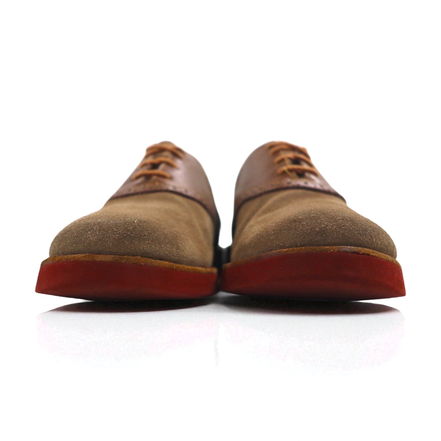 G.H.BASS Scarpe da sella combinate in pelle scamosciata, 25.5cm, beige, pelle, 5716