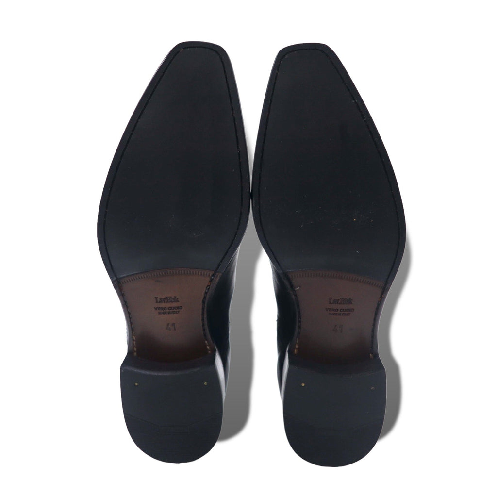 Titlo Classic (Isetan) Stivaletti Chelsea con elastico laterale, 25.5 cm, pelle nera, lavorazione Blake