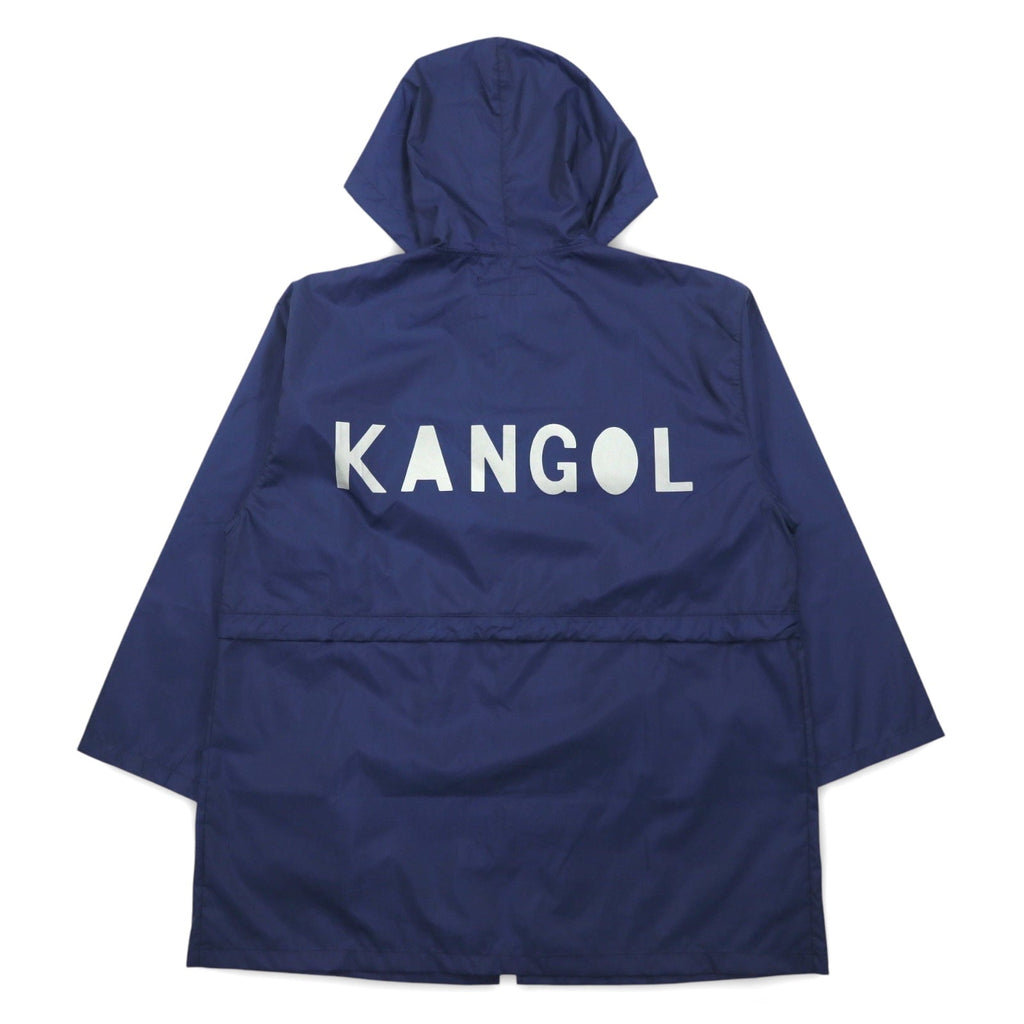 KANGOL Giacca antipioggia FREE Blu navy Nylon Idrorepellente Stampa logo posteriore con coulisse Fatto in Giappone