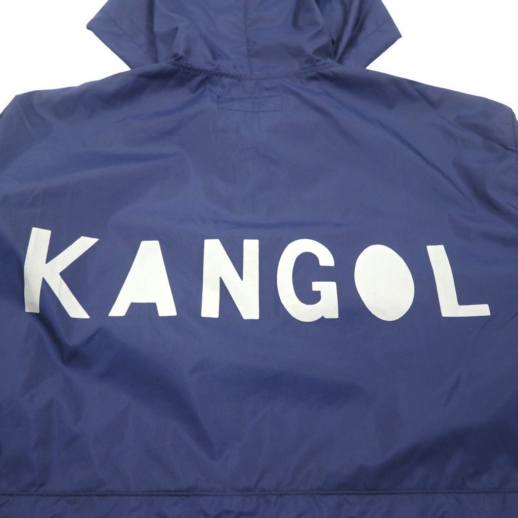 KANGOL Giacca antipioggia FREE Blu navy Nylon Idrorepellente Stampa logo posteriore con coulisse Fatto in Giappone