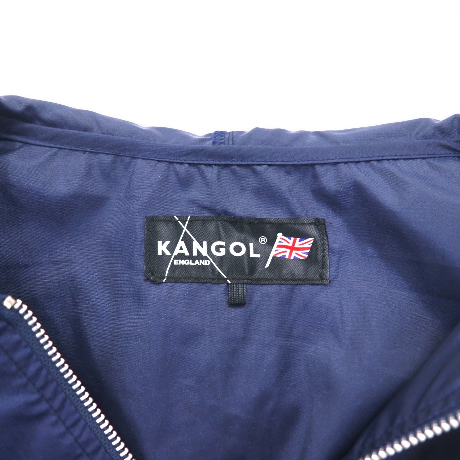 KANGOL Giacca antipioggia FREE Blu navy Nylon Idrorepellente Stampa logo posteriore con coulisse Fatto in Giappone