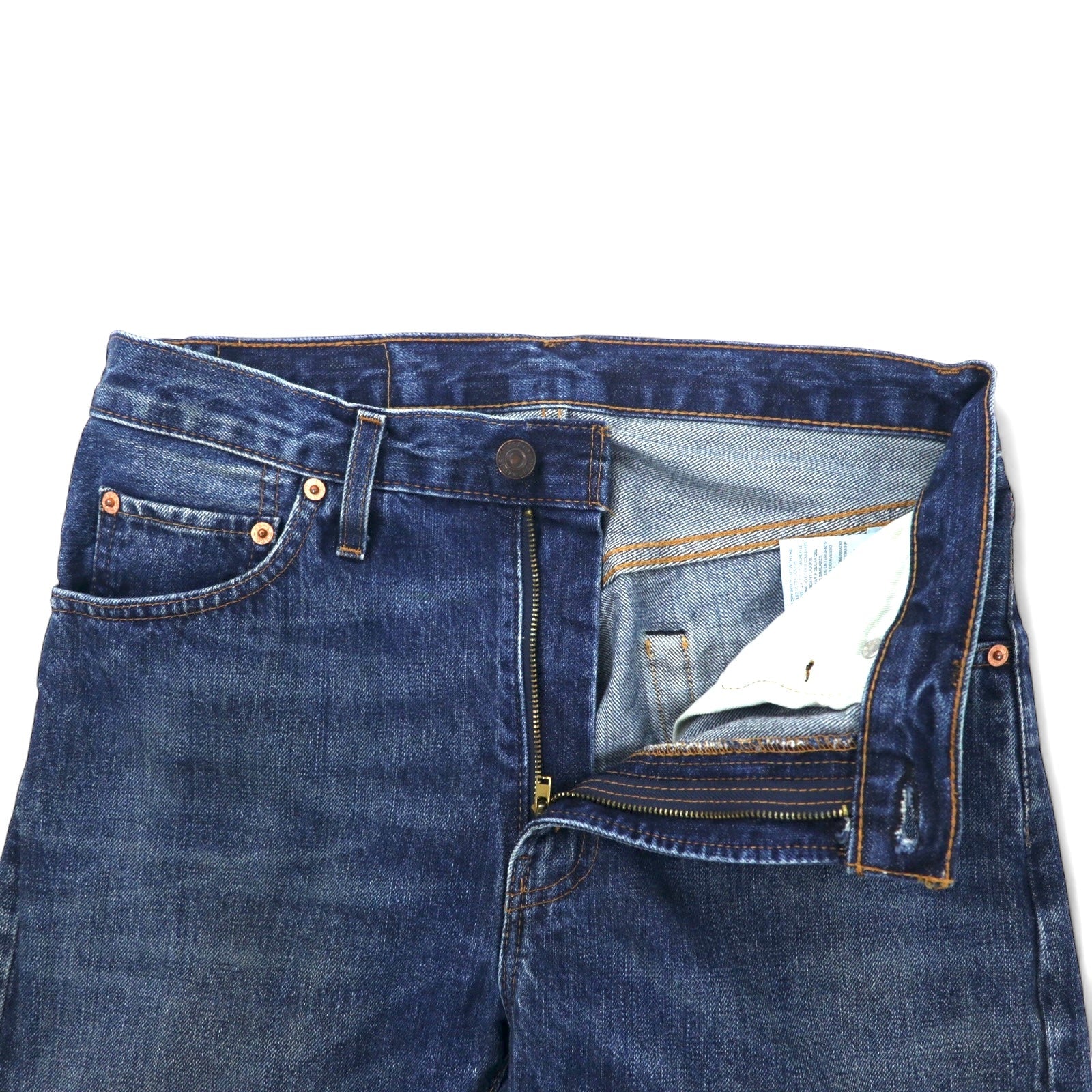 LEVI'S VINTAGE CLOTHING (LVC) Jeans in denim con cimosa 1967 Big E, taglia 30, blu, cotone, 42TALON 505-0217, Made in Turchia