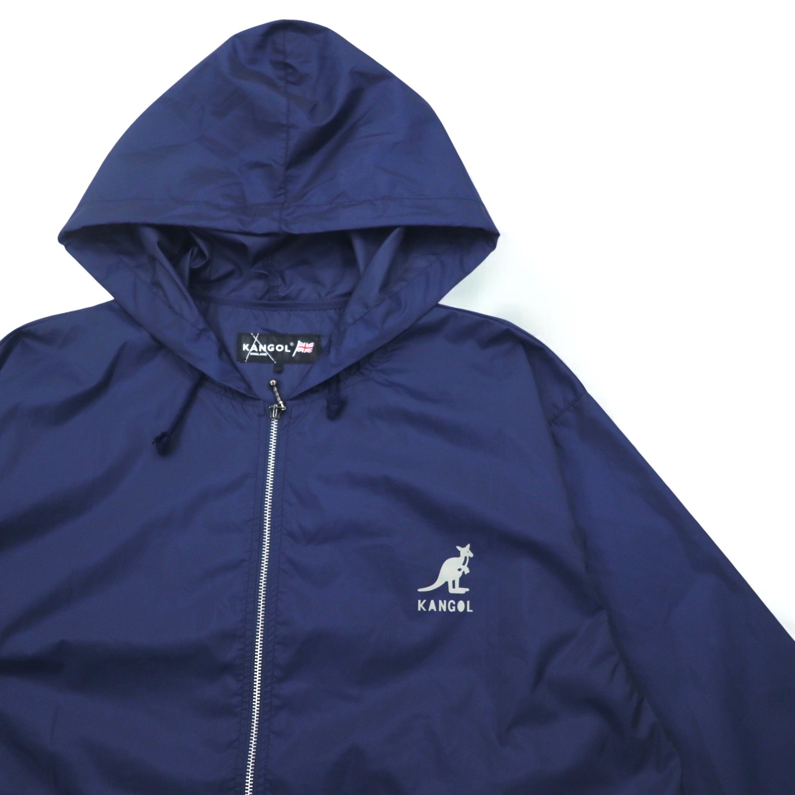 KANGOL Giacca antipioggia FREE Blu navy Nylon Idrorepellente Stampa logo posteriore con coulisse Fatto in Giappone