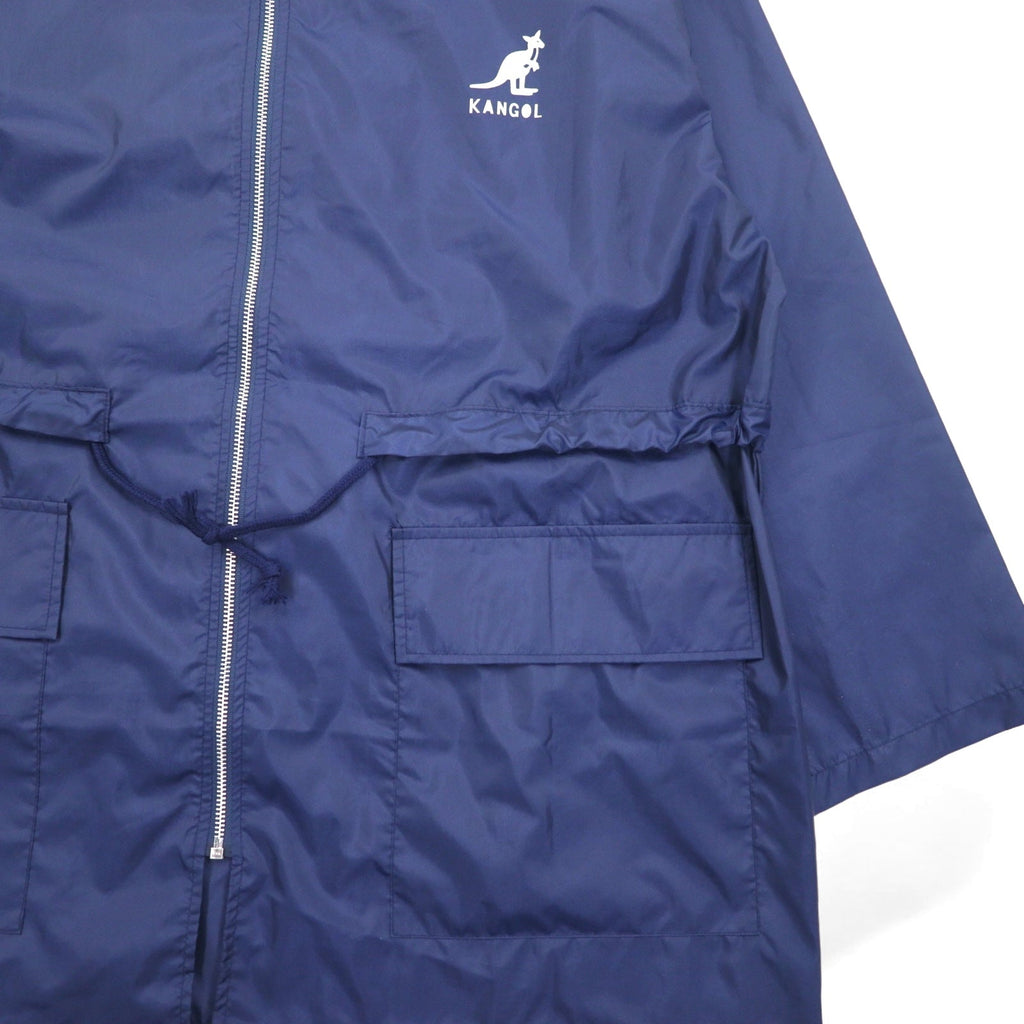 KANGOL Giacca antipioggia FREE Blu navy Nylon Idrorepellente Stampa logo posteriore con coulisse Fatto in Giappone