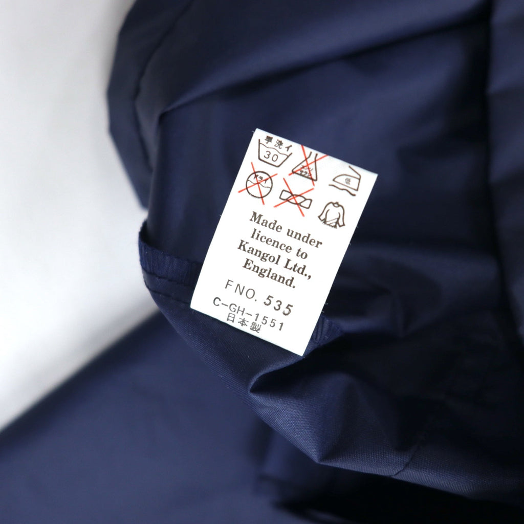 KANGOL Giacca antipioggia FREE Blu navy Nylon Idrorepellente Stampa logo posteriore con coulisse Fatto in Giappone