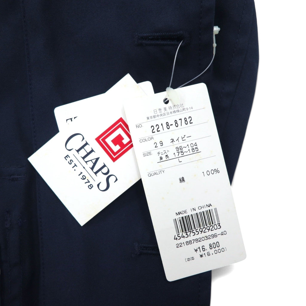 CHAPS 3B Giacca Sartoriale L Blu Navy Cotone Nuovo con Cartellino