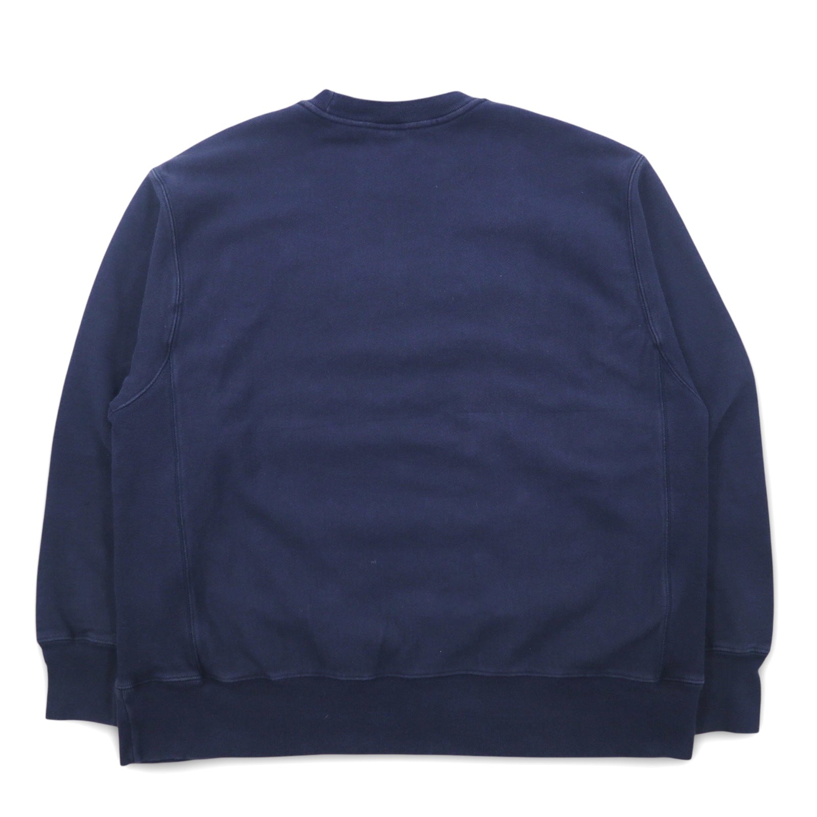Champion Reverse Weave, felpa stampata con logo script, 3XL, blu navy, replica etichetta blu singola, Made in El Salvador.