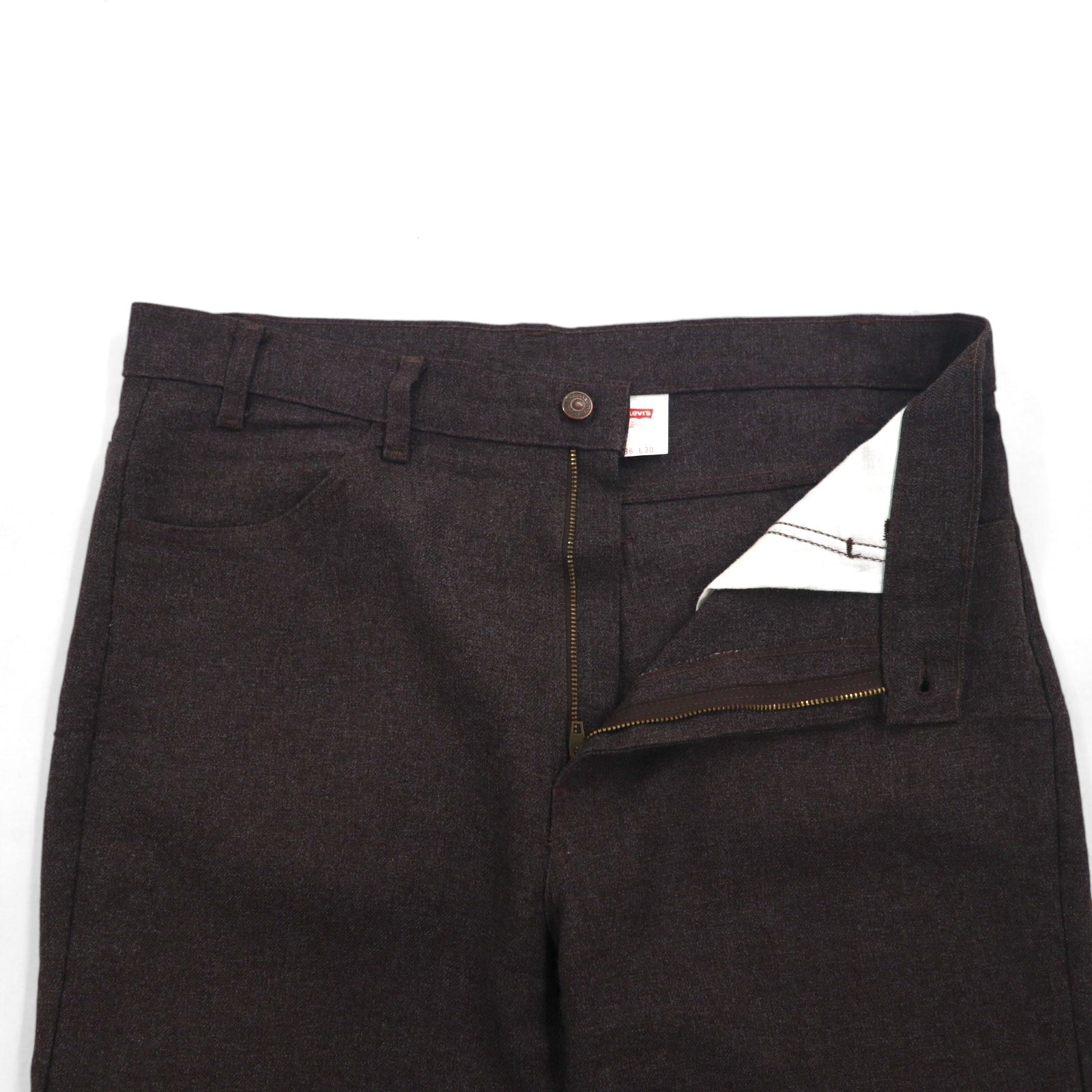 Levi's Anni '90 Made in USA Sta-Prest Bootcut Pantaloni L Grigio SCOVILL Zip Etichetta Nera 10517-9028
