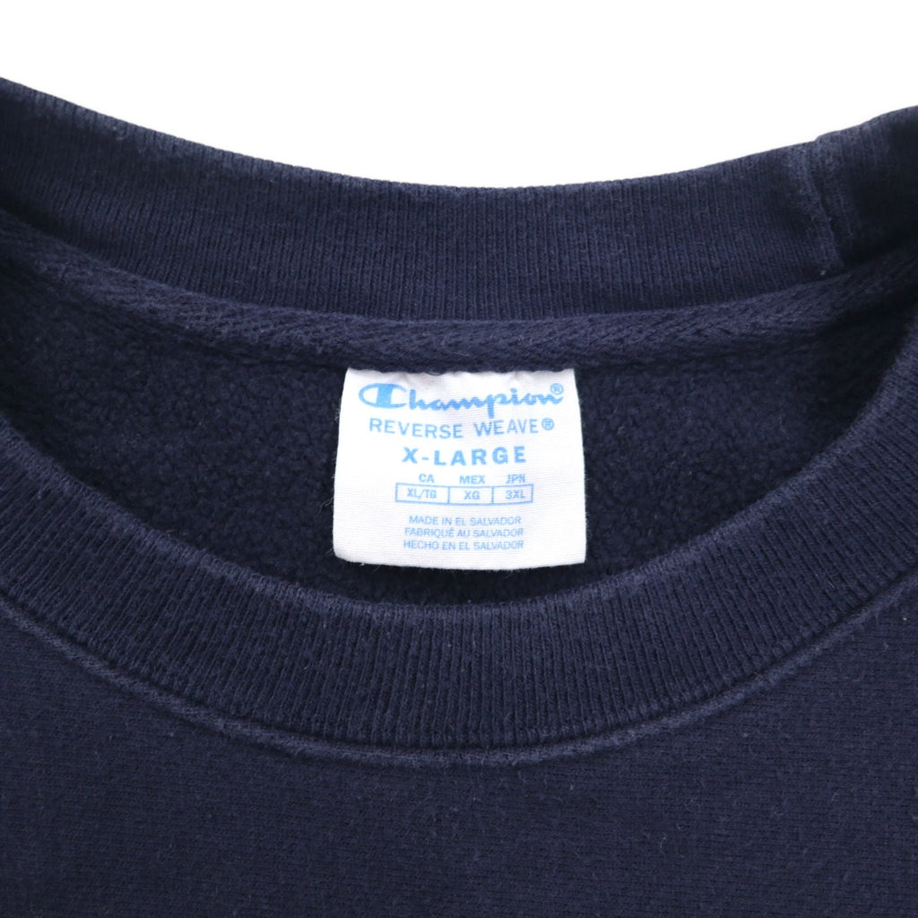 Champion リバースウィーブ REVERSE WEAVE スクリプトロゴ プリント スウェット 3XL ネイビー 青単タグ 復刻 エルサルバドル製