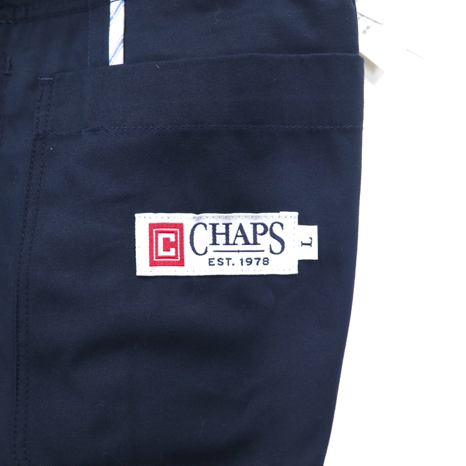 CHAPS 3B Giacca Sartoriale L Blu Navy Cotone Nuovo con Cartellino