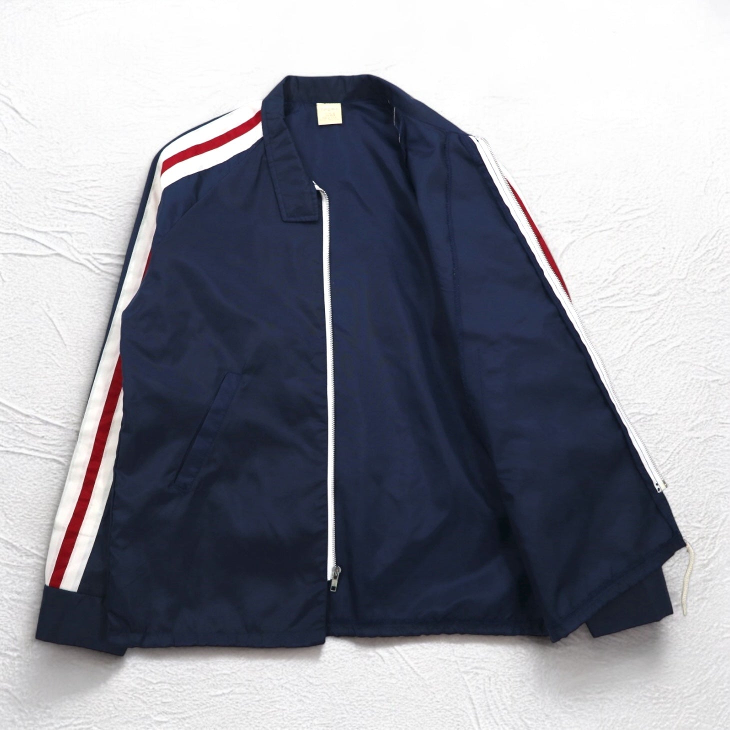 Vintage Anni '90 USA Harrington Jacket California Prodotto negli USA Anni '90 Giacca Swing Top M Blu Navy Righine Laterali NCOA