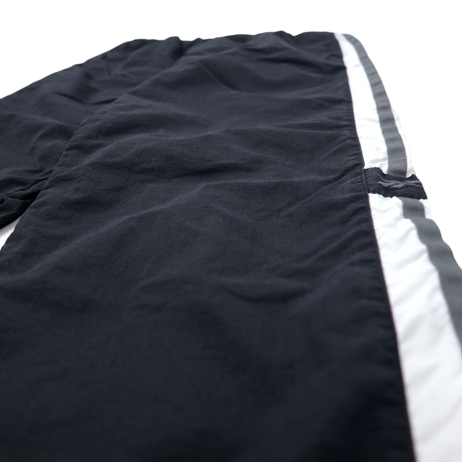 Reebok Pantaloni della tuta anni '90 Tuta sportiva XL Nero Poliestere Strisce laterali Logo vettoriale