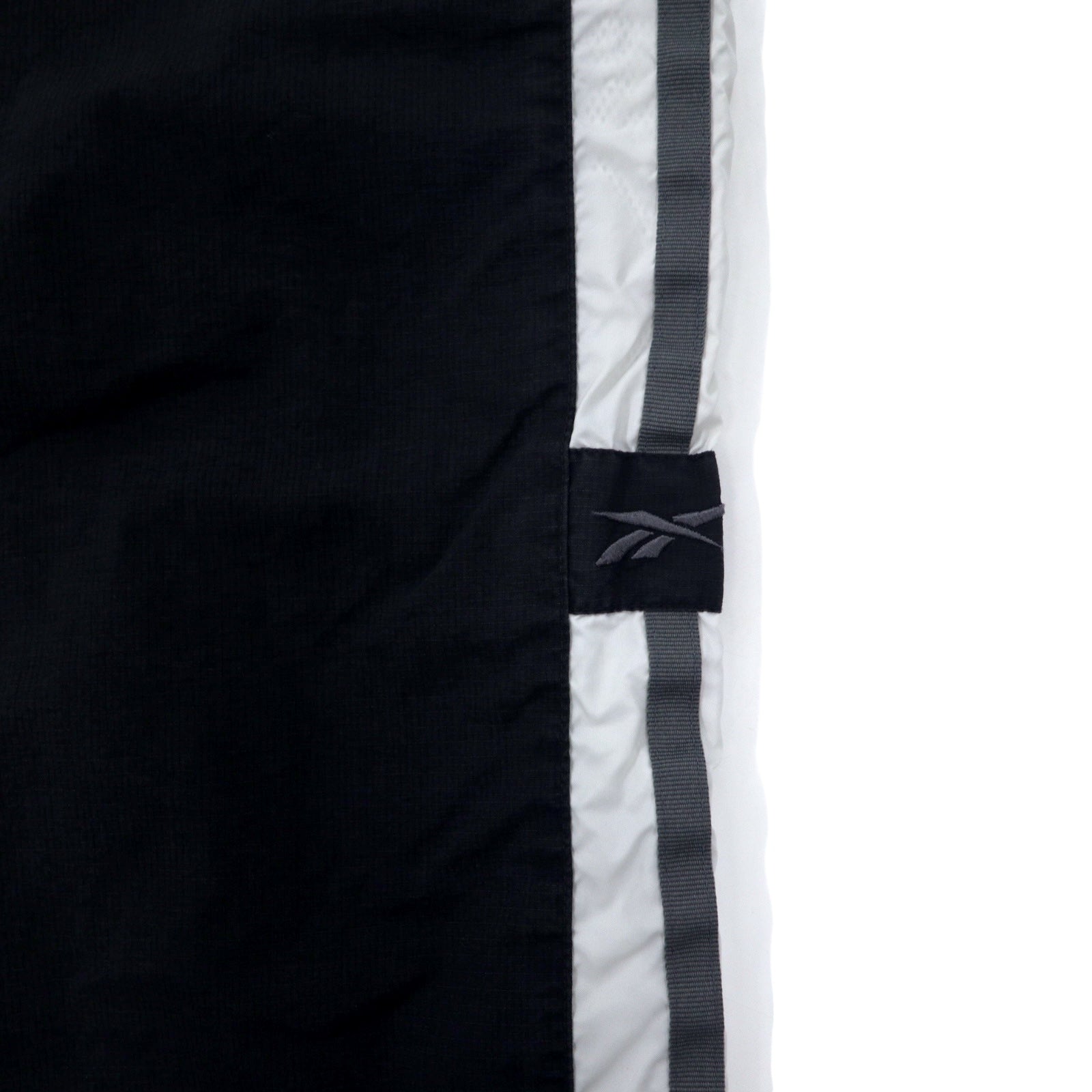 Reebok Pantaloni della tuta anni '90 Tuta sportiva XL Nero Poliestere Strisce laterali Logo vettoriale