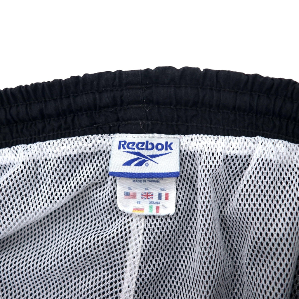 Reebok 90年代 トラックパンツ ジャージ XL ブラック ポリエステル サイドライン ベクターロゴ