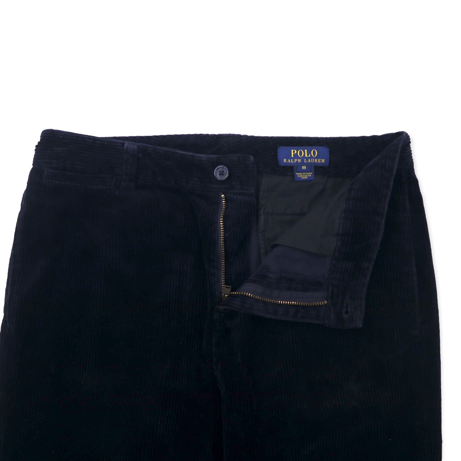 POLO RALPH LAUREN Pantaloni dritti in velluto a costine 18 blu navy cotone