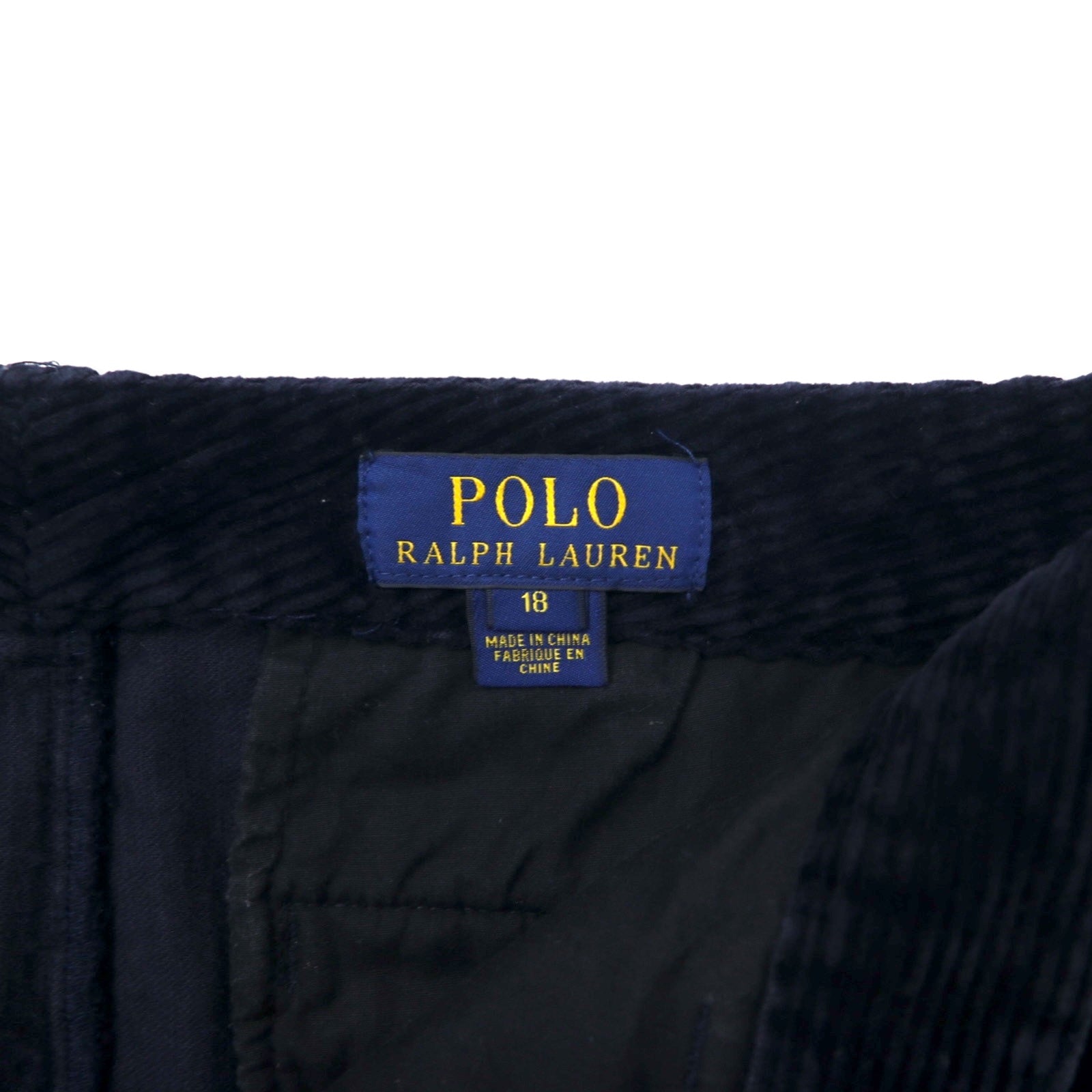 POLO RALPH LAUREN Pantaloni dritti in velluto a costine 18 blu navy cotone